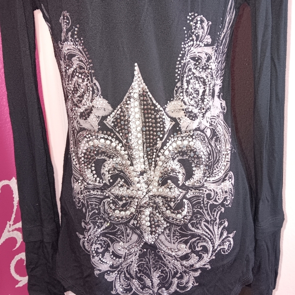 S-Twelve Black Top with Silver Embellishments - Picture 4 of 9
